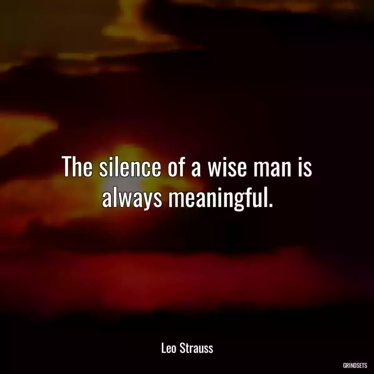 The silence of a wise man is always meaningful.