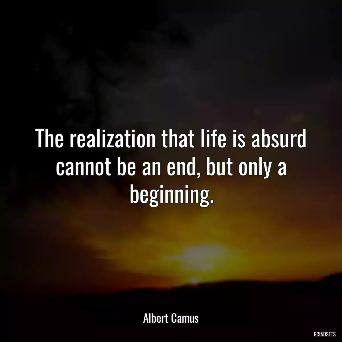 The realization that life is absurd cannot be an end, but only a beginning.