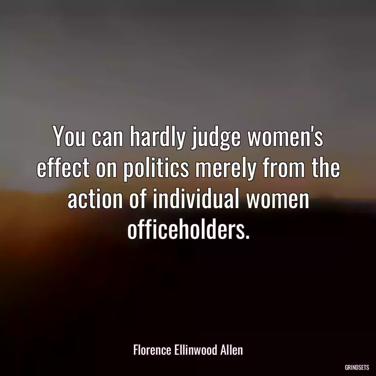 You can hardly judge women\'s effect on politics merely from the action of individual women officeholders.