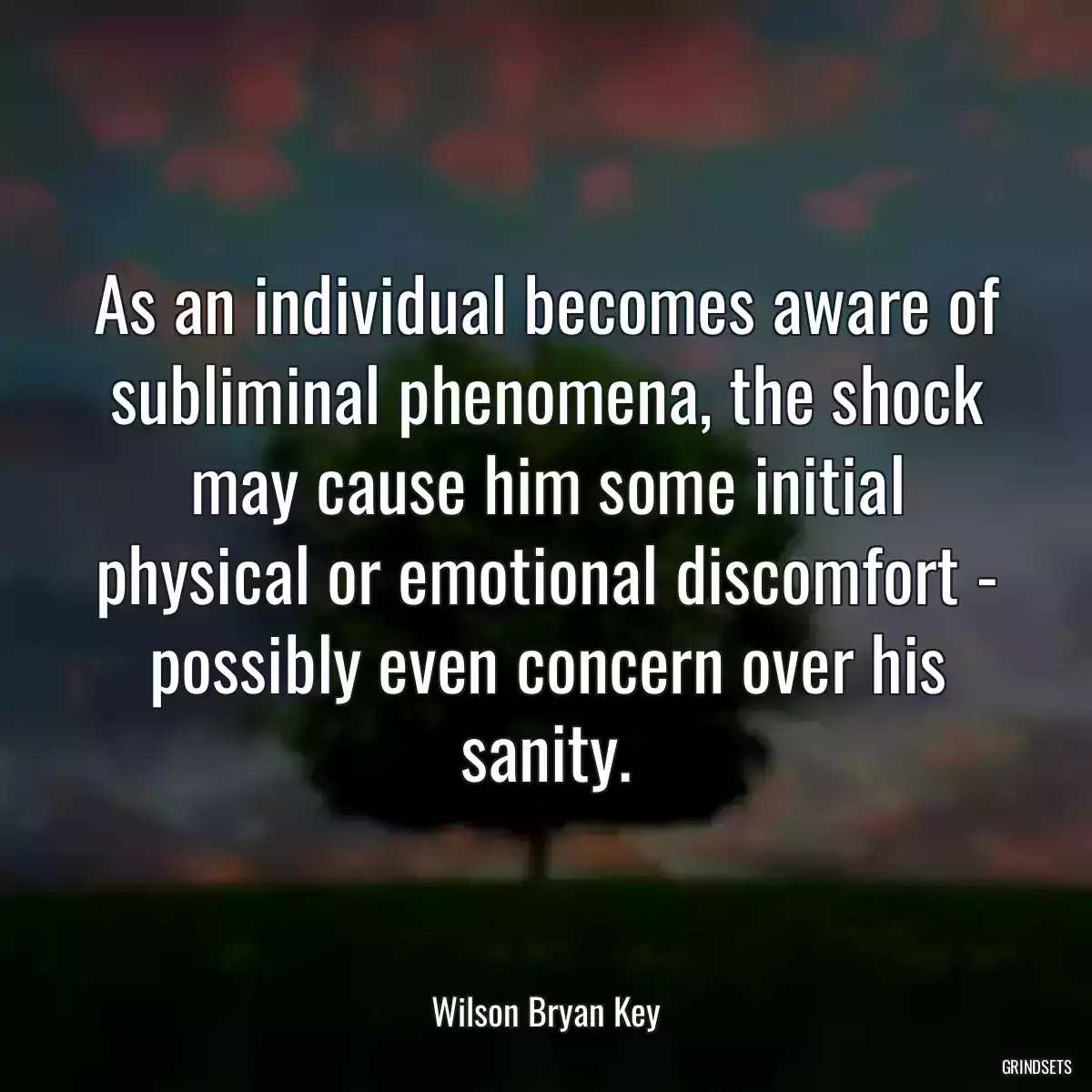 As an individual becomes aware of subliminal phenomena, the shock may cause him some initial physical or emotional discomfort - possibly even concern over his sanity.