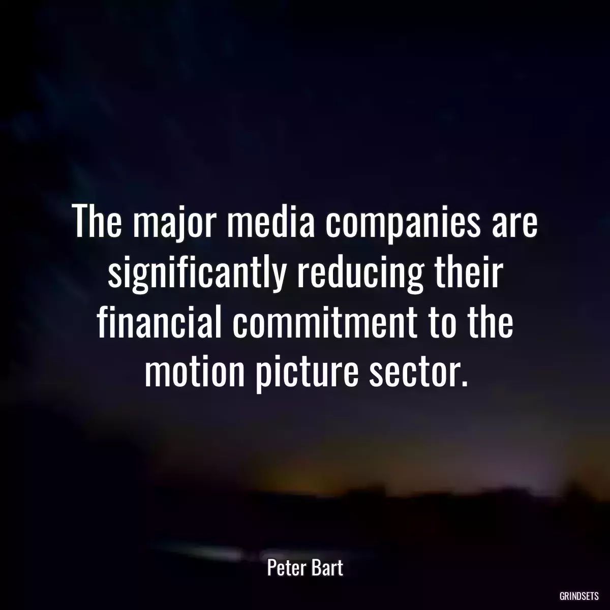 The major media companies are significantly reducing their financial commitment to the motion picture sector.