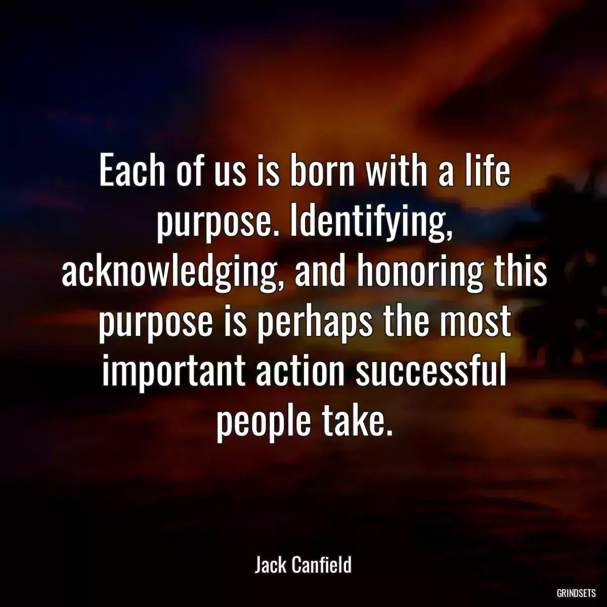 Each of us is born with a life purpose. Identifying, acknowledging, and honoring this purpose is perhaps the most important action successful people take.