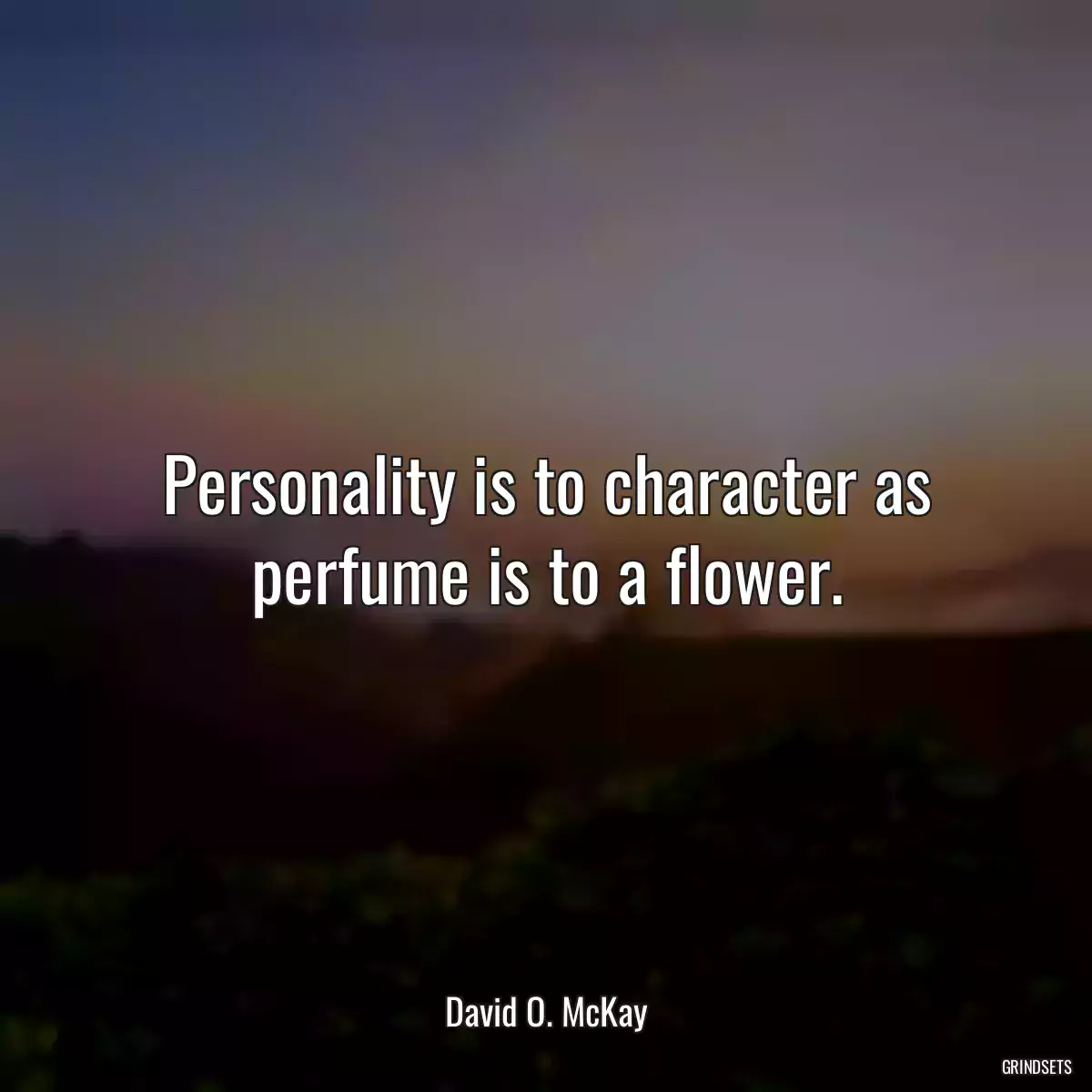 Personality is to character as perfume is to a flower.