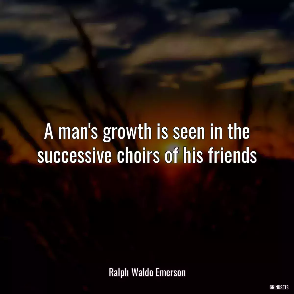 A man\'s growth is seen in the successive choirs of his friends