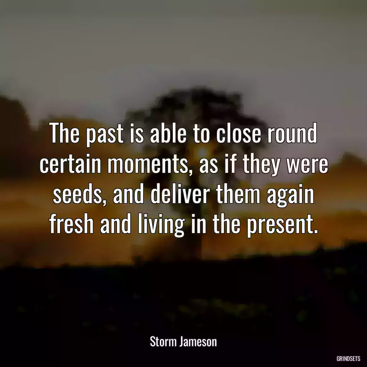 The past is able to close round certain moments, as if they were seeds, and deliver them again fresh and living in the present.