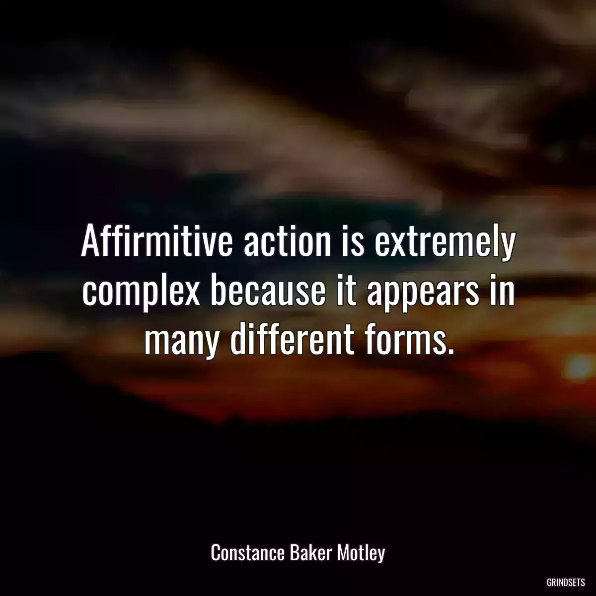 Affirmitive action is extremely complex because it appears in many different forms.