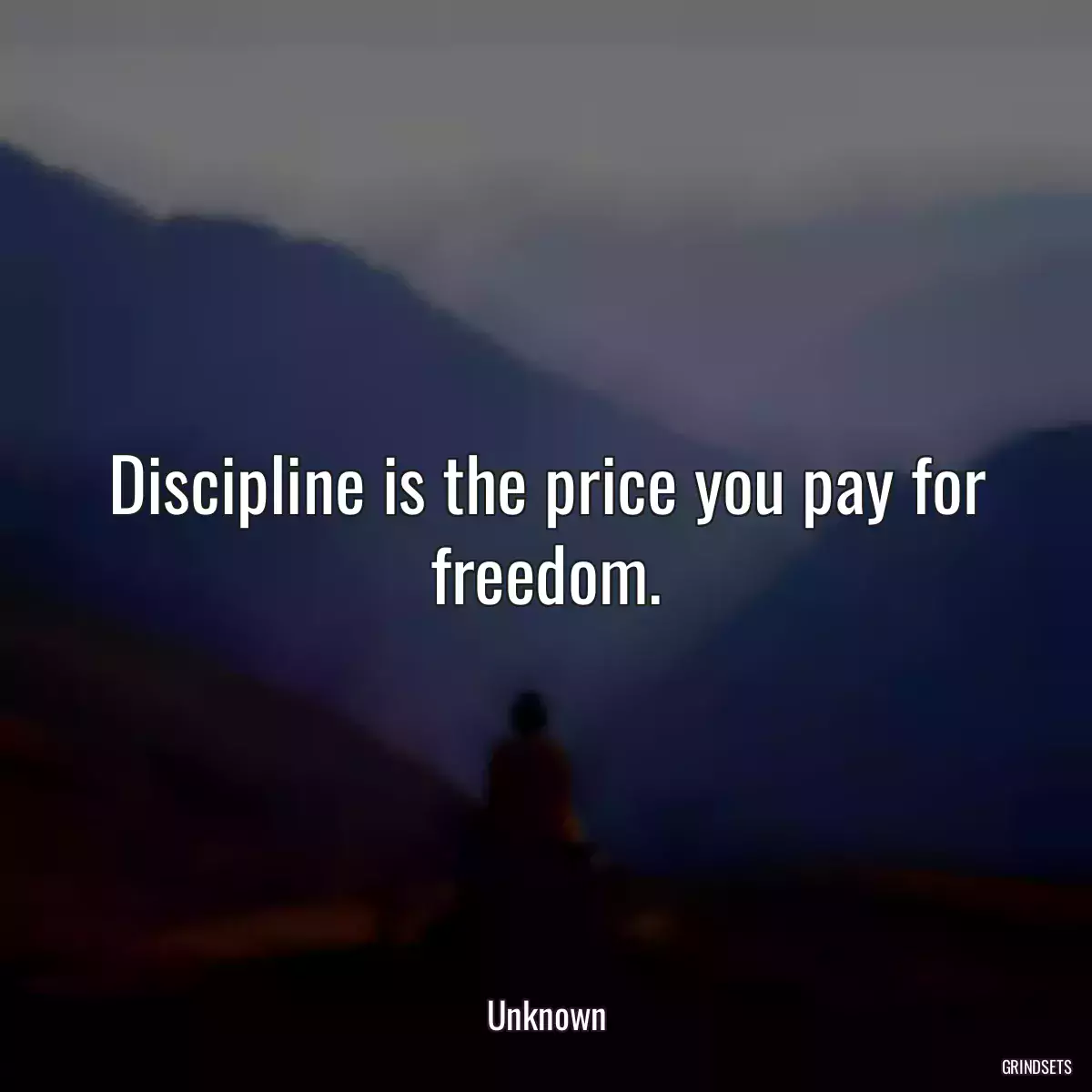 Discipline is the price you pay for freedom.