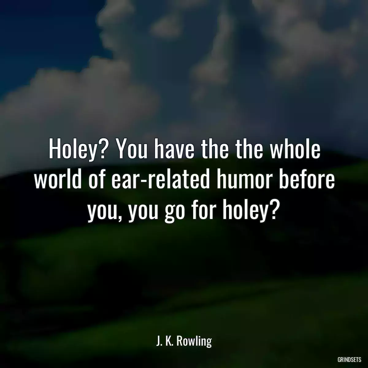 Holey? You have the the whole world of ear-related humor before you, you go for holey?