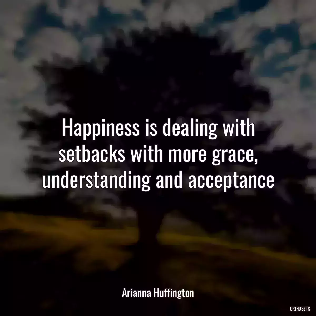 Happiness is dealing with setbacks with more grace, understanding and acceptance