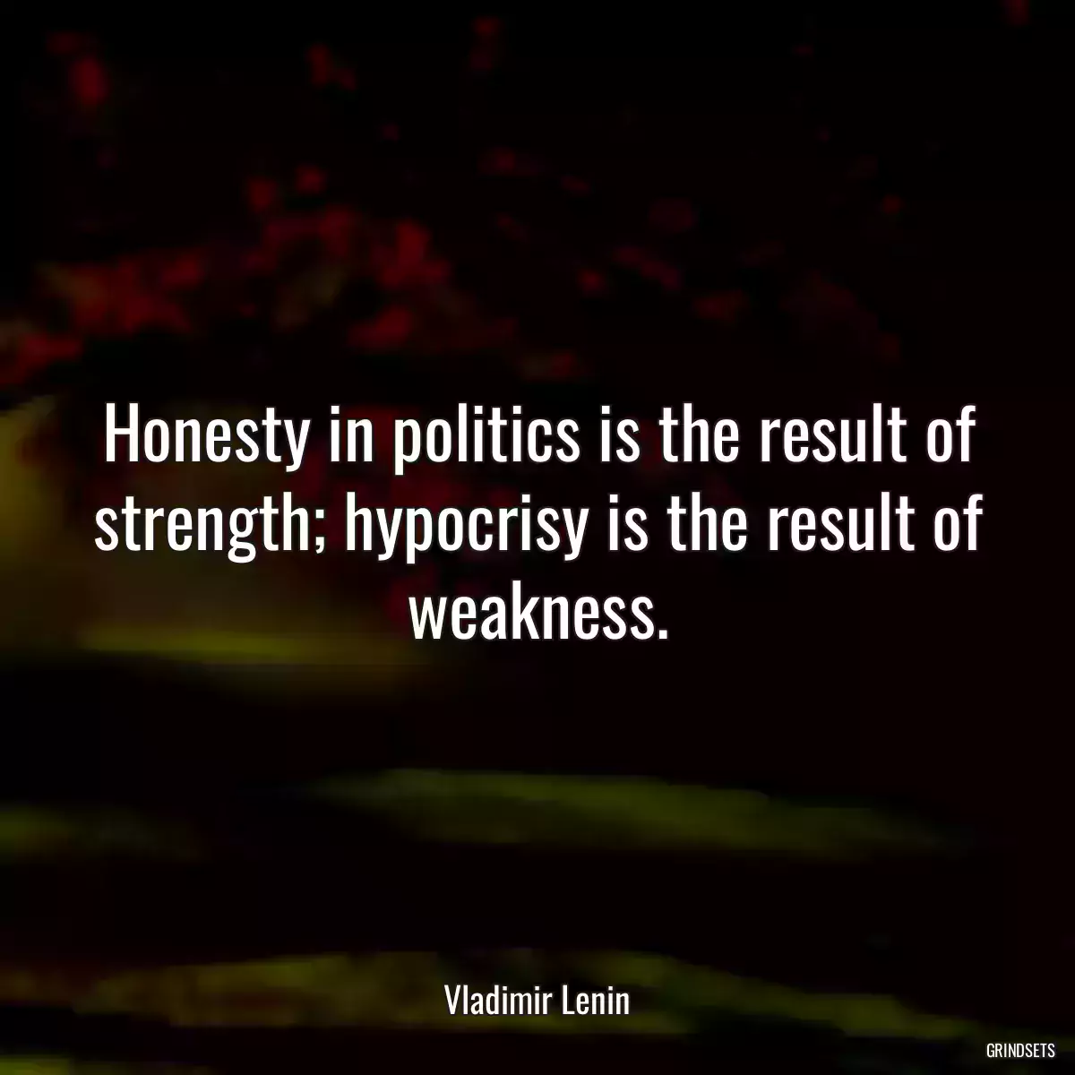 Honesty in politics is the result of strength; hypocrisy is the result of weakness.