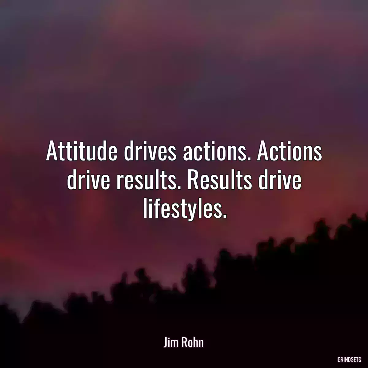 Attitude drives actions. Actions drive results. Results drive lifestyles.