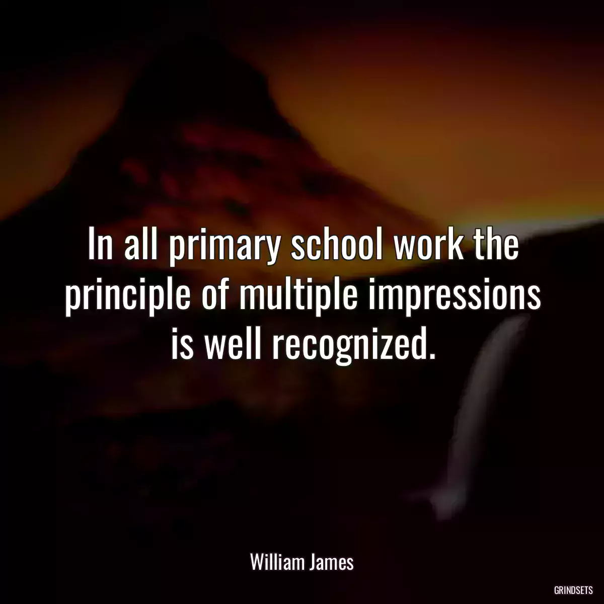 In all primary school work the principle of multiple impressions is well recognized.