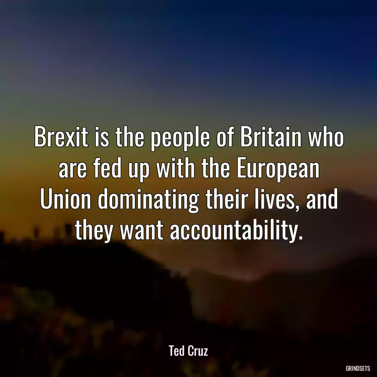 Brexit is the people of Britain who are fed up with the European Union dominating their lives, and they want accountability.