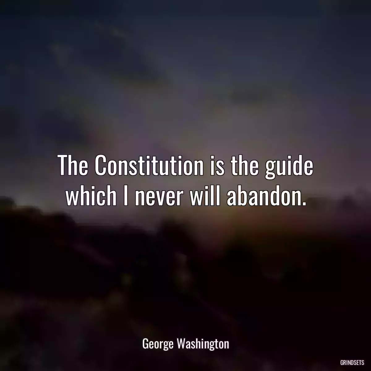 The Constitution is the guide which I never will abandon.