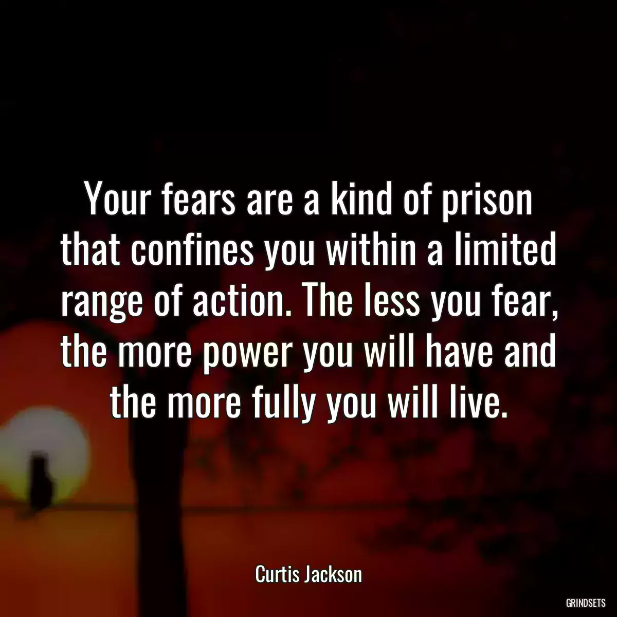 Your fears are a kind of prison that confines you within a limited range of action. The less you fear, the more power you will have and the more fully you will live.