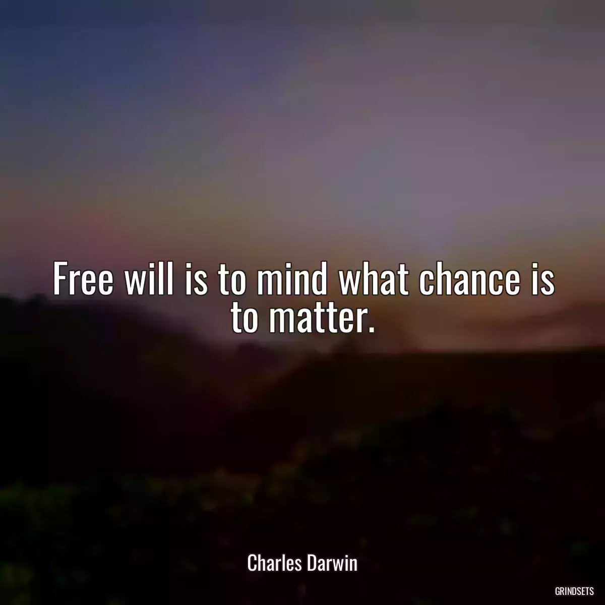 Free will is to mind what chance is to matter.