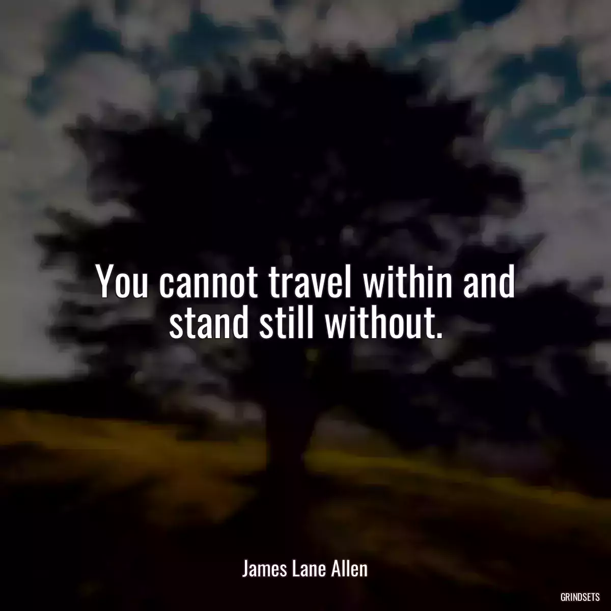 You cannot travel within and stand still without.