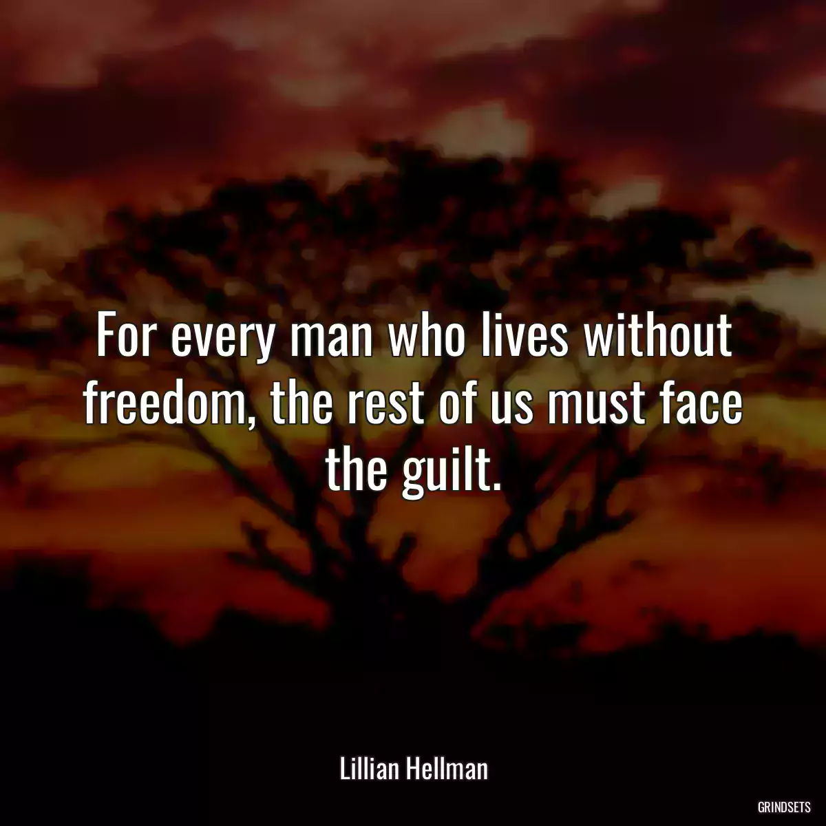 For every man who lives without freedom, the rest of us must face the guilt.