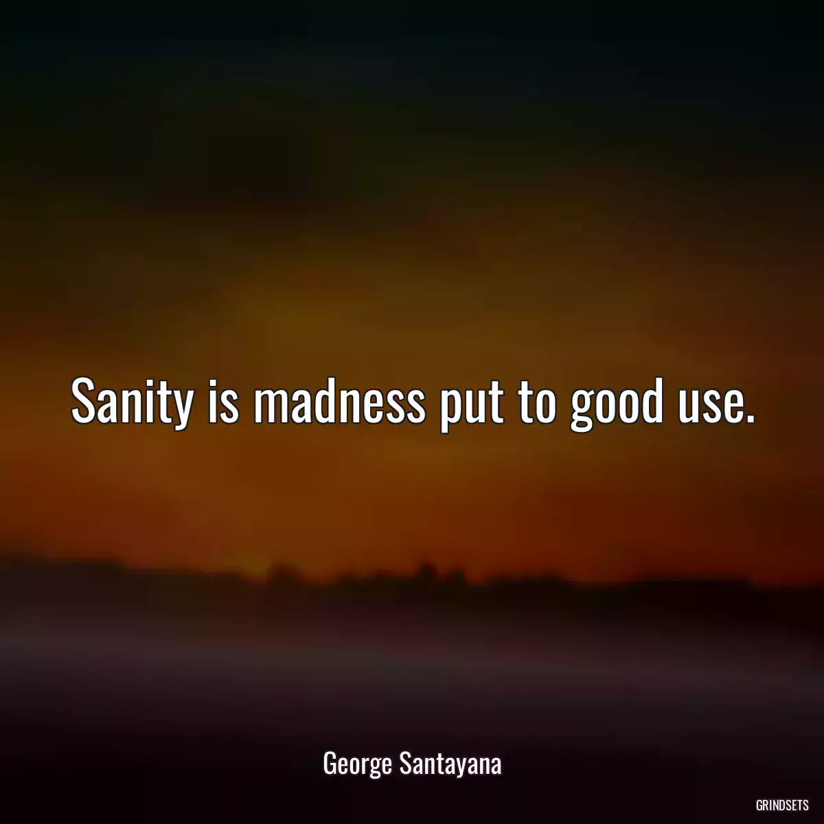 Sanity is madness put to good use.