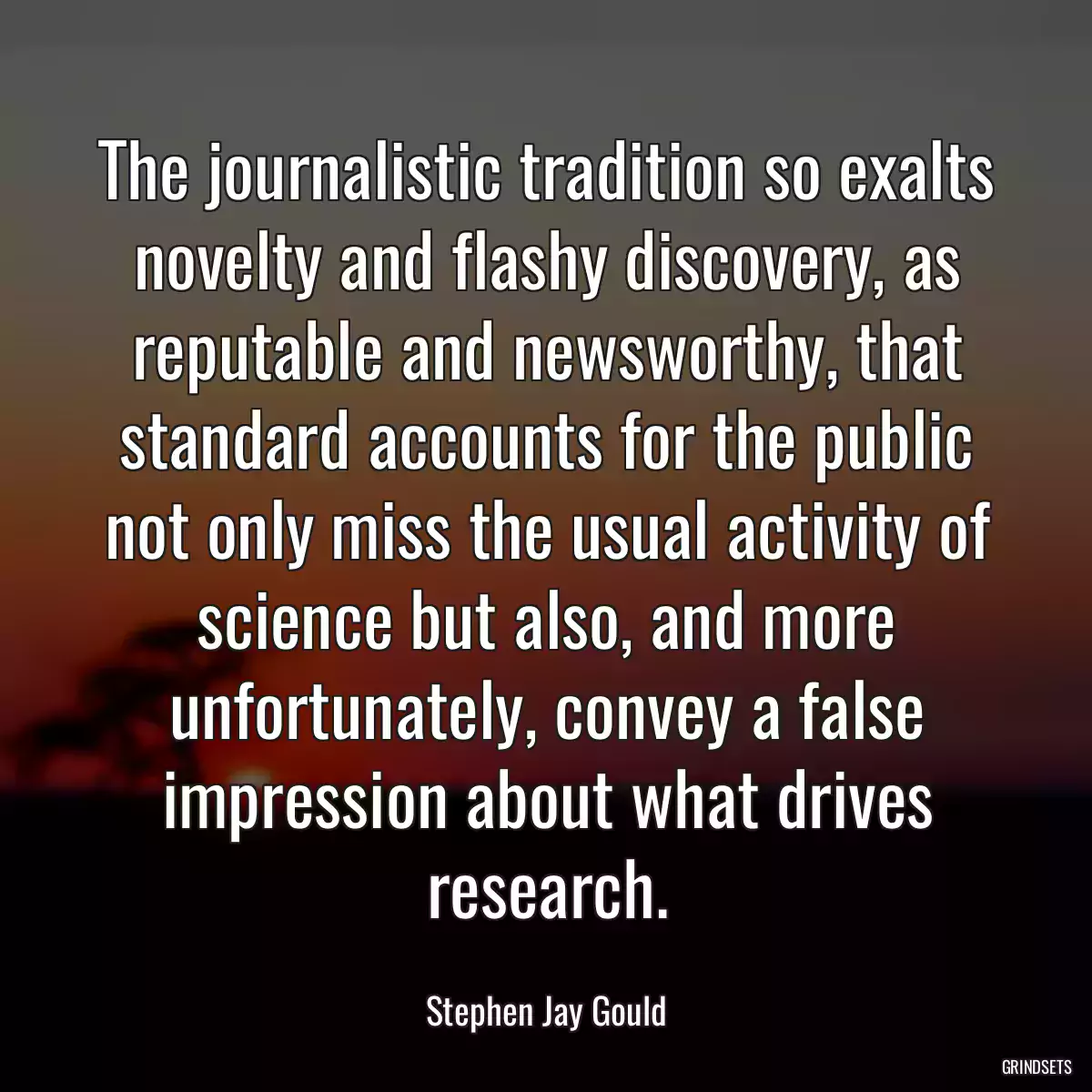 The journalistic tradition so exalts novelty and flashy discovery, as reputable and newsworthy, that standard accounts for the public not only miss the usual activity of science but also, and more unfortunately, convey a false impression about what drives research.