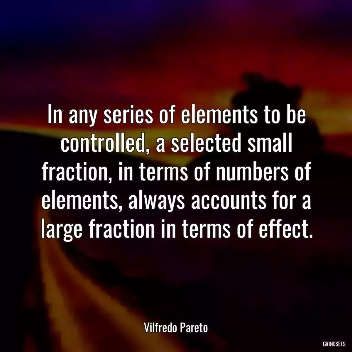 In any series of elements to be controlled, a selected small fraction, in terms of numbers of elements, always accounts for a large fraction in terms of effect.