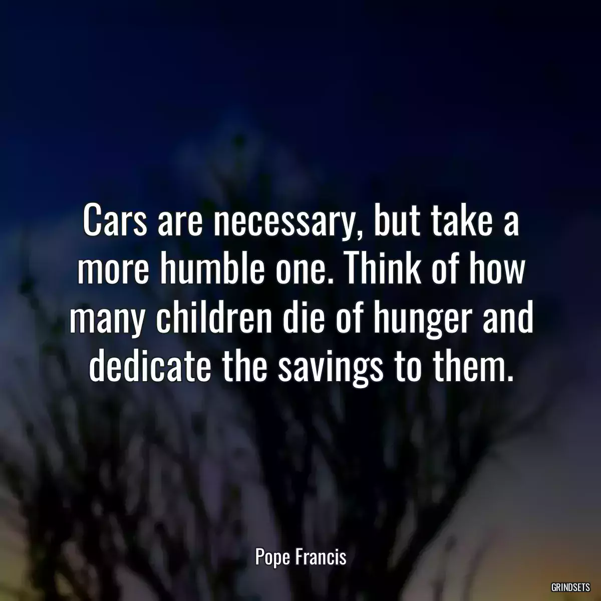 Cars are necessary, but take a more humble one. Think of how many children die of hunger and dedicate the savings to them.