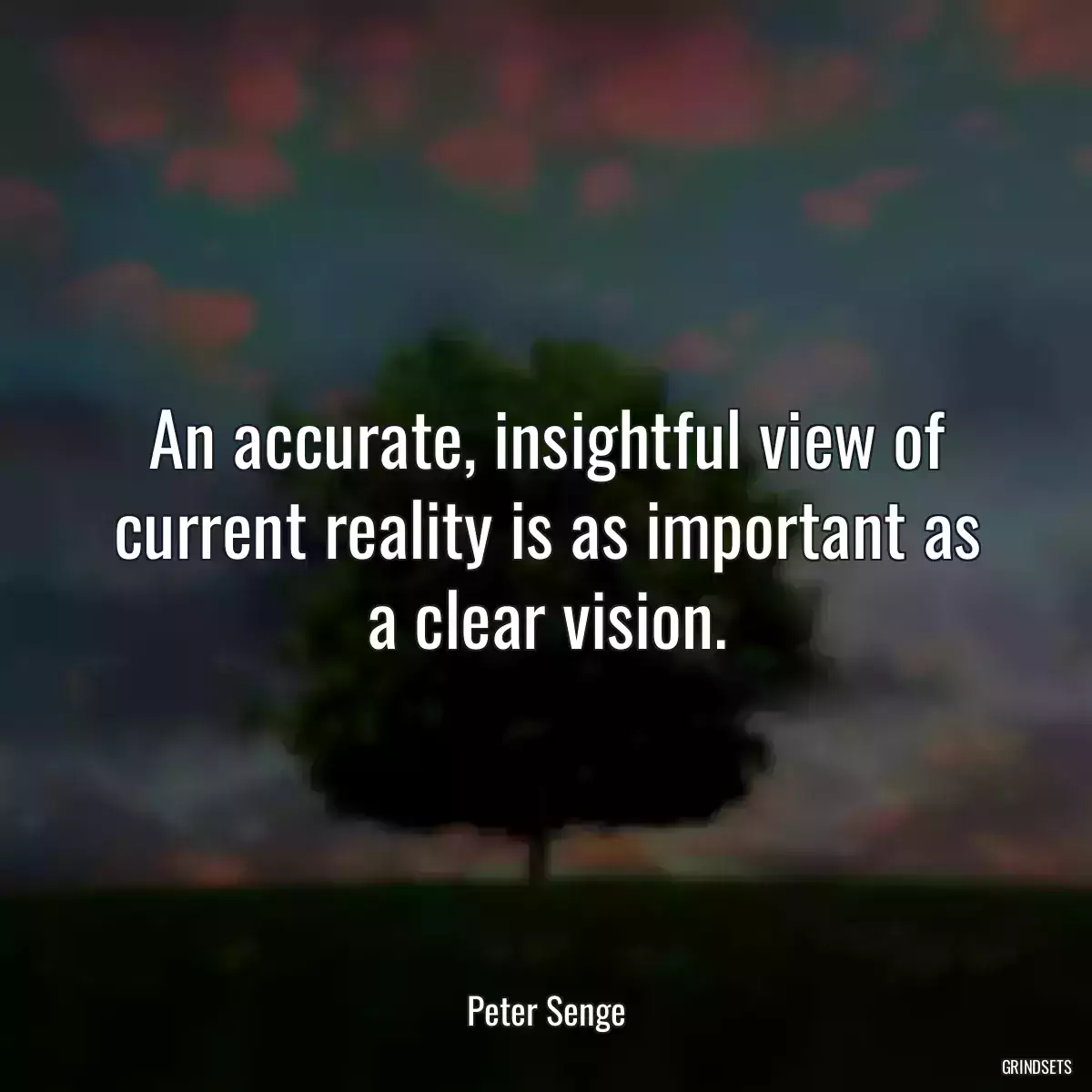 An accurate, insightful view of current reality is as important as a clear vision.