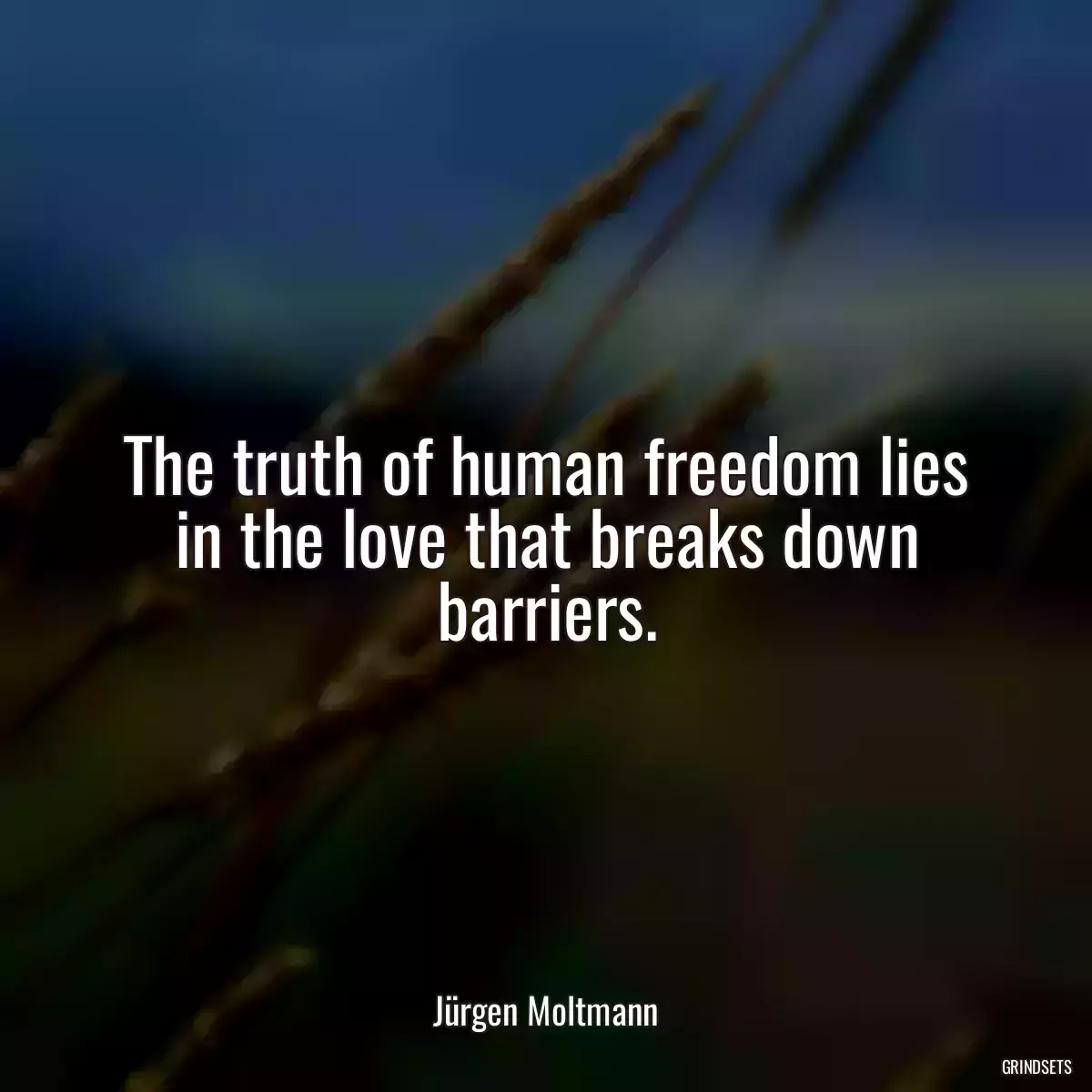 The truth of human freedom lies in the love that breaks down barriers.