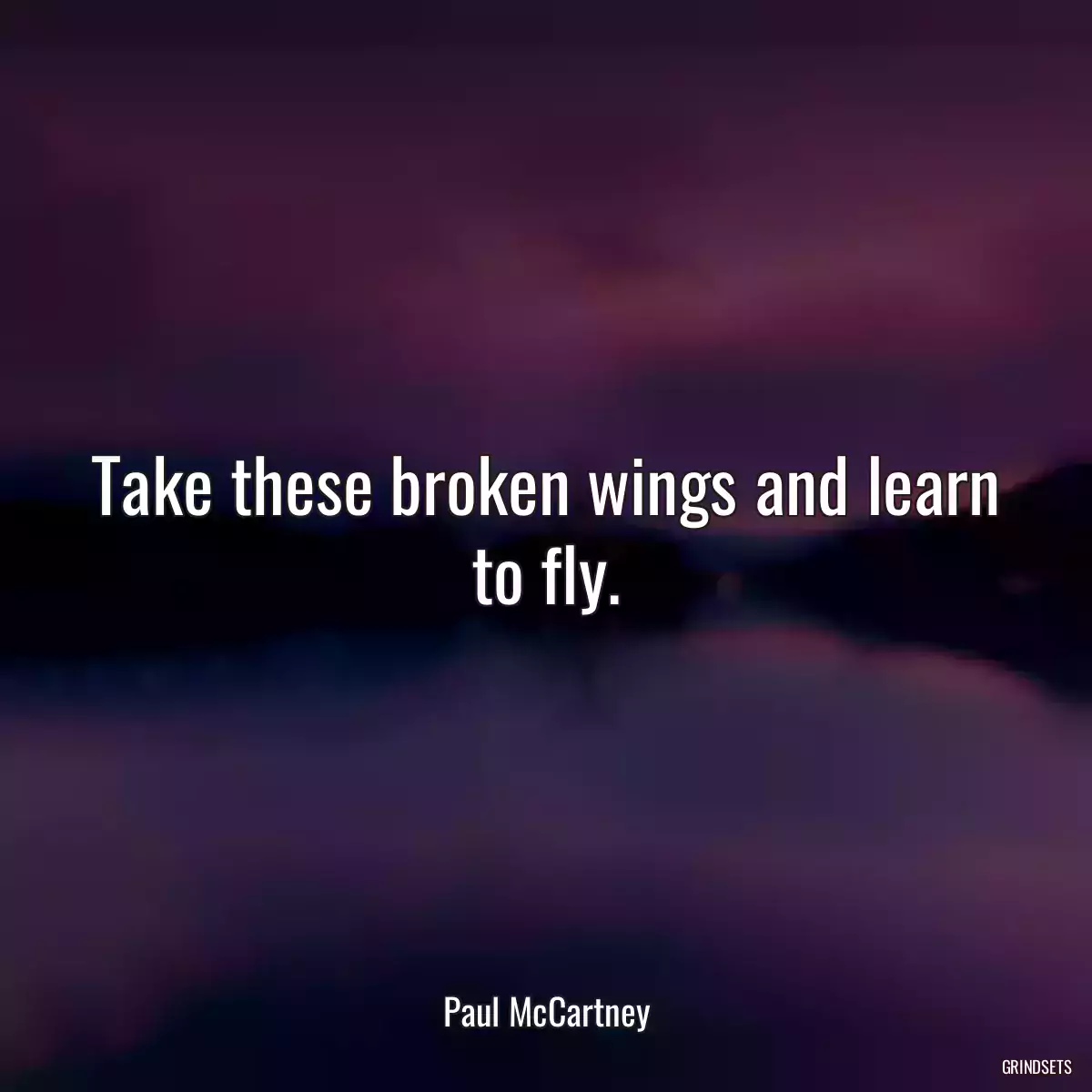 Take these broken wings and learn to fly.