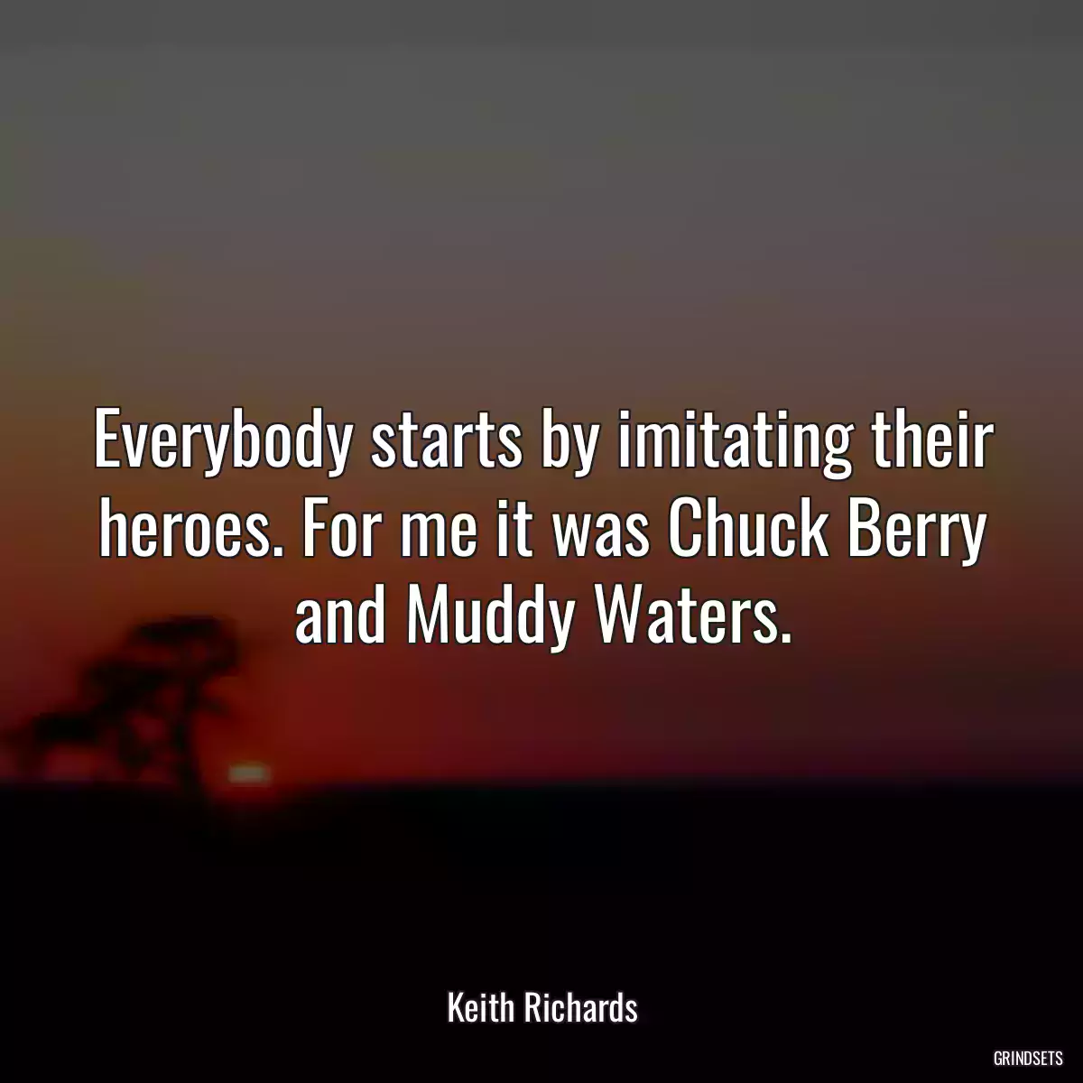 Everybody starts by imitating their heroes. For me it was Chuck Berry and Muddy Waters.