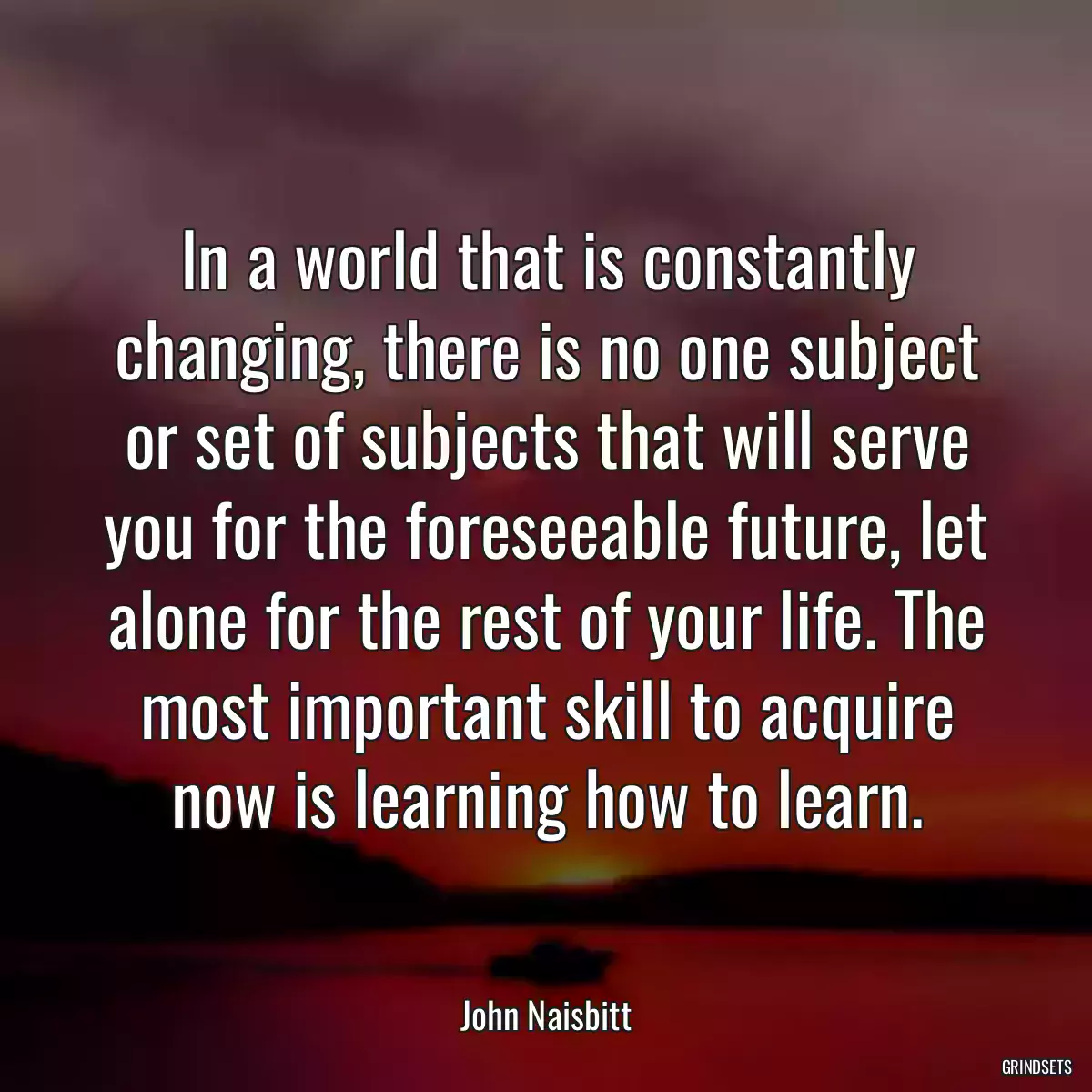 In a world that is constantly changing, there is no one subject or set of subjects that will serve you for the foreseeable future, let alone for the rest of your life. The most important skill to acquire now is learning how to learn.