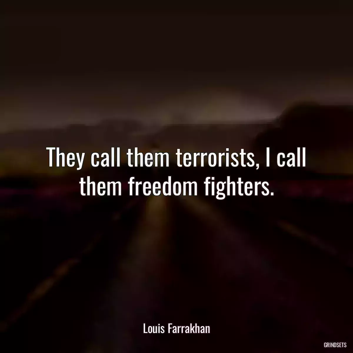 They call them terrorists, I call them freedom fighters.