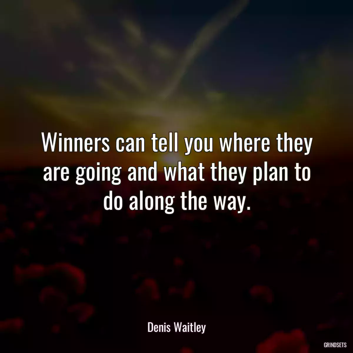 Winners can tell you where they are going and what they plan to do along the way.