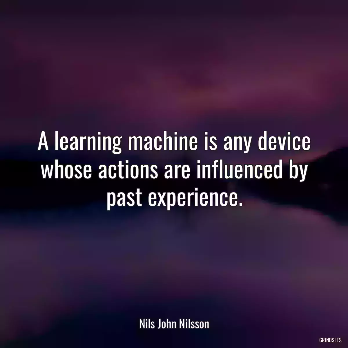 A learning machine is any device whose actions are influenced by past experience.