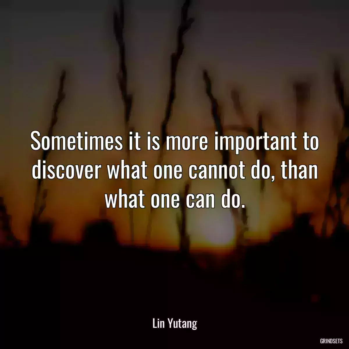 Sometimes it is more important to discover what one cannot do, than what one can do.