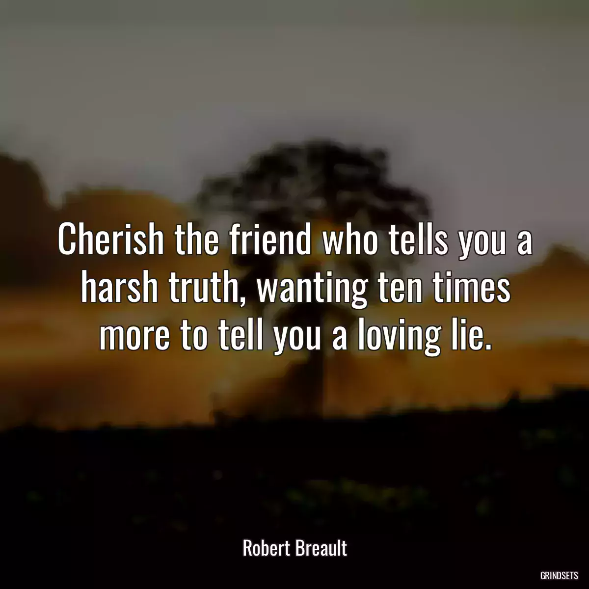 Cherish the friend who tells you a harsh truth, wanting ten times more to tell you a loving lie.