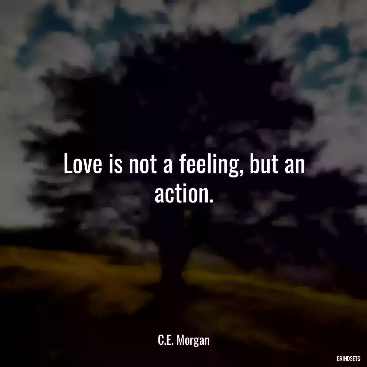 Love is not a feeling, but an action.