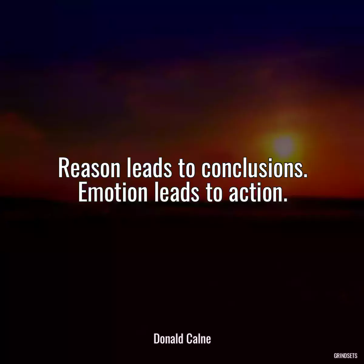 Reason leads to conclusions. Emotion leads to action.