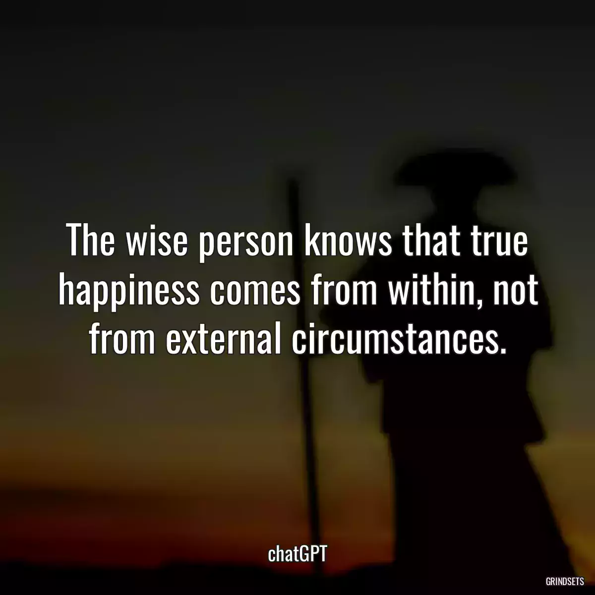 The wise person knows that true happiness comes from within, not from external circumstances.