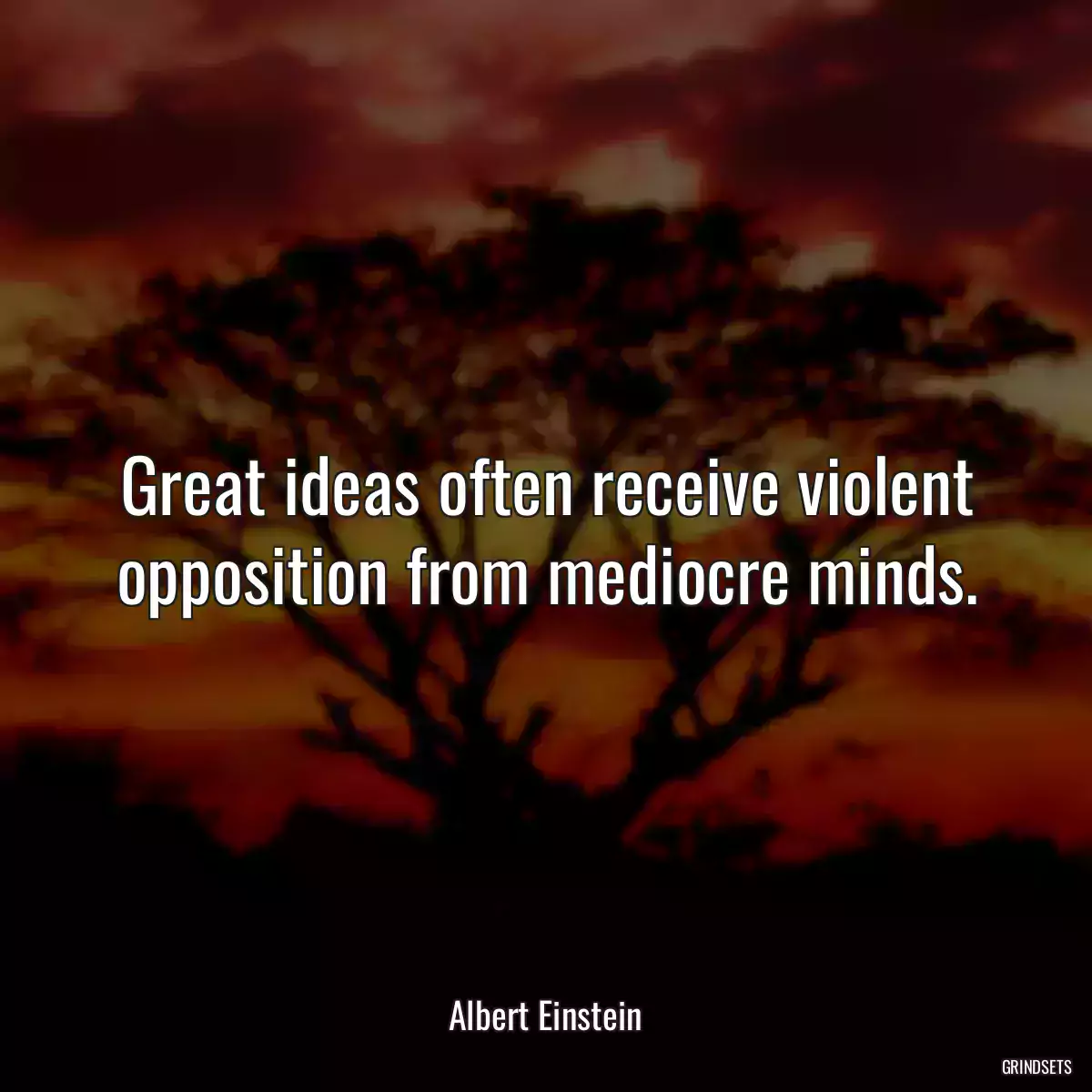 Great ideas often receive violent opposition from mediocre minds.