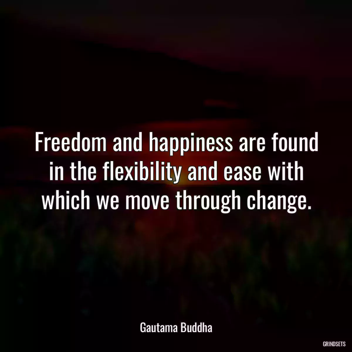 Freedom and happiness are found in the flexibility and ease with which we move through change.