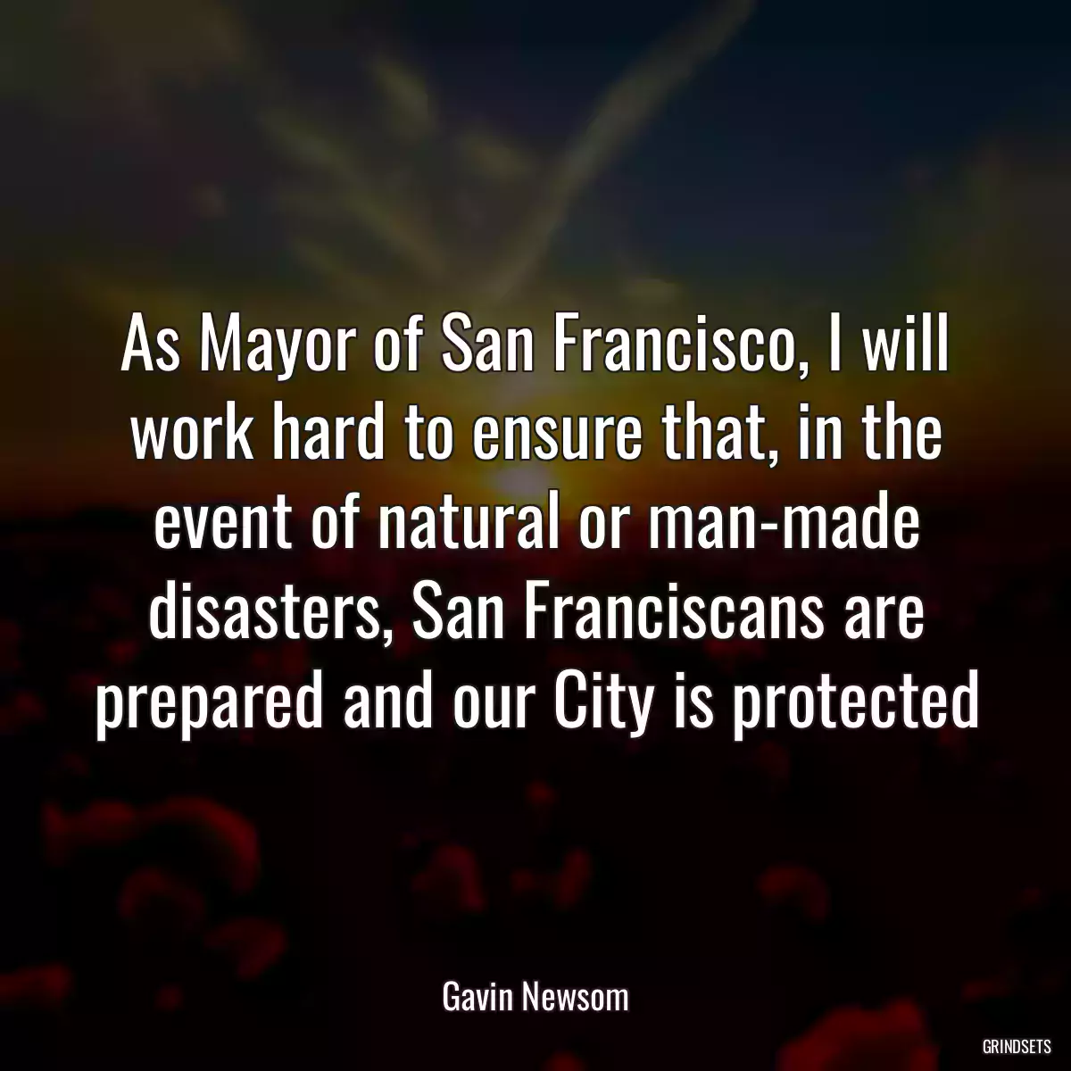 As Mayor of San Francisco, I will work hard to ensure that, in the event of natural or man-made disasters, San Franciscans are prepared and our City is protected