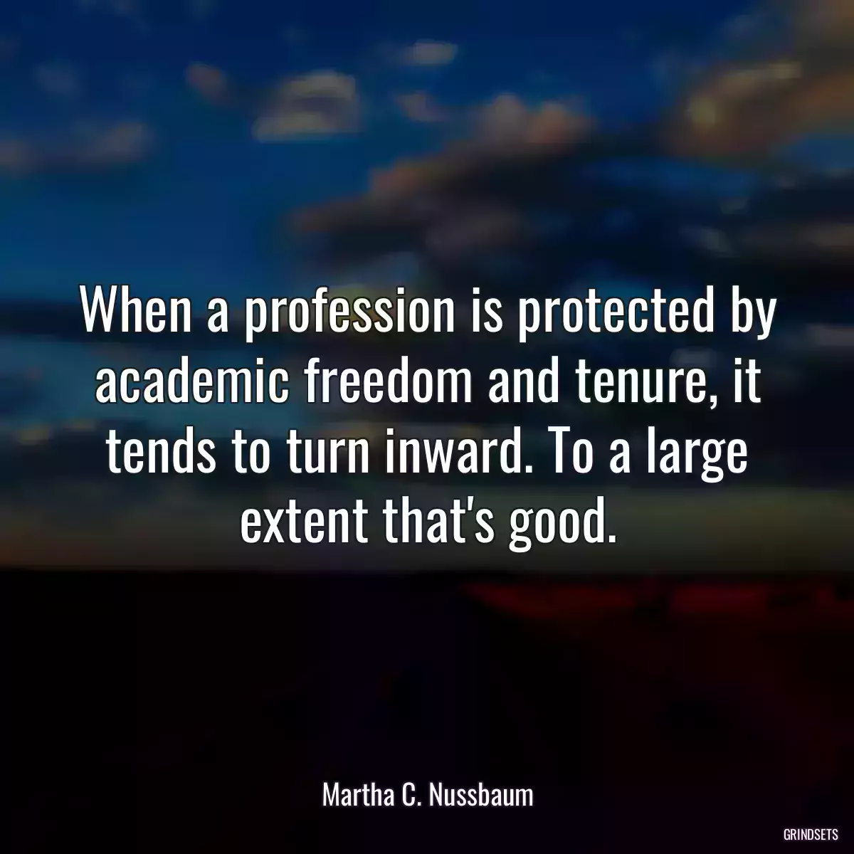 When a profession is protected by academic freedom and tenure, it tends to turn inward. To a large extent that\'s good.