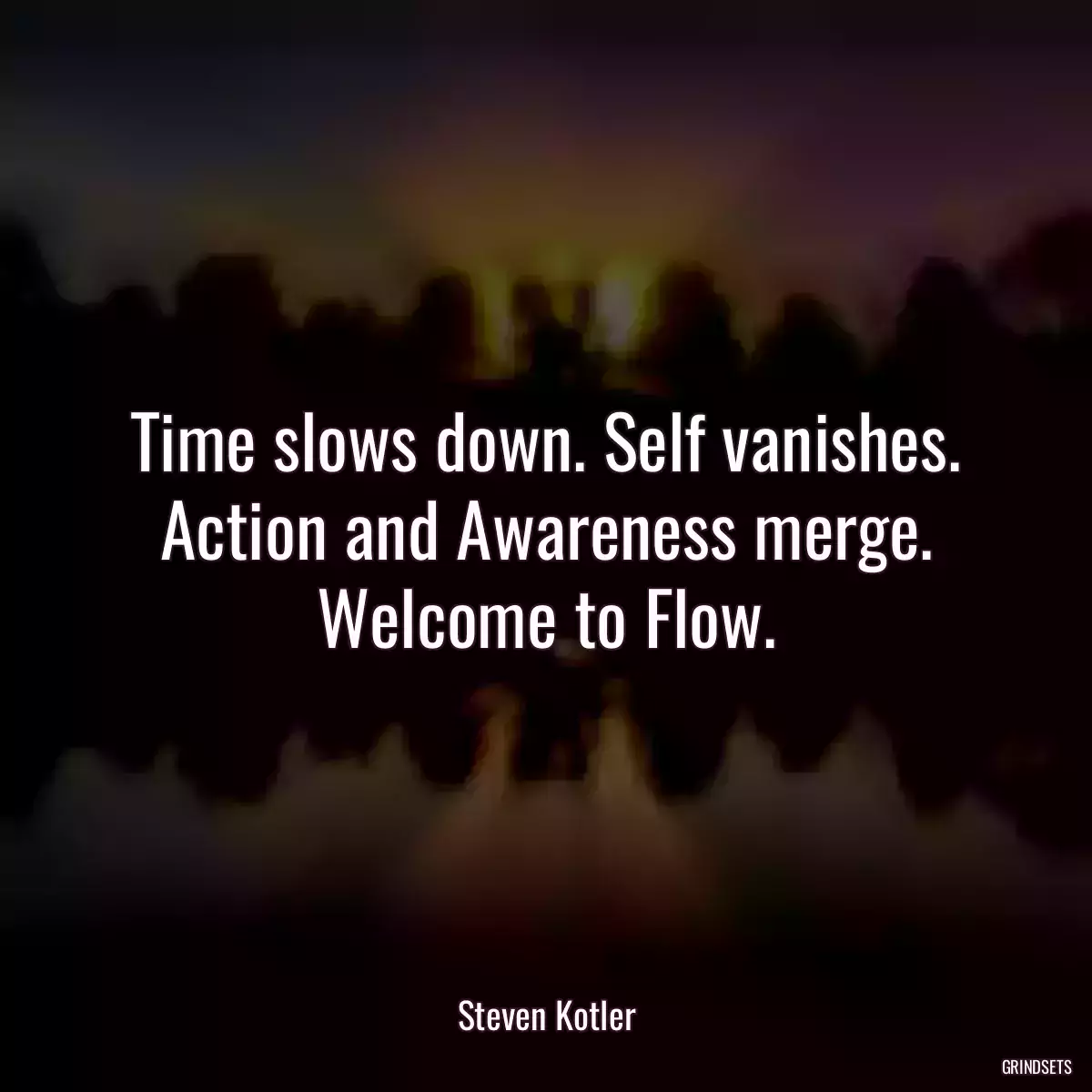 Time slows down. Self vanishes. Action and Awareness merge. Welcome to Flow.