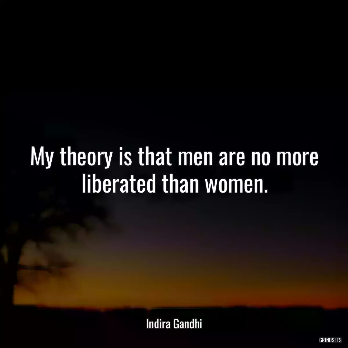 My theory is that men are no more liberated than women.