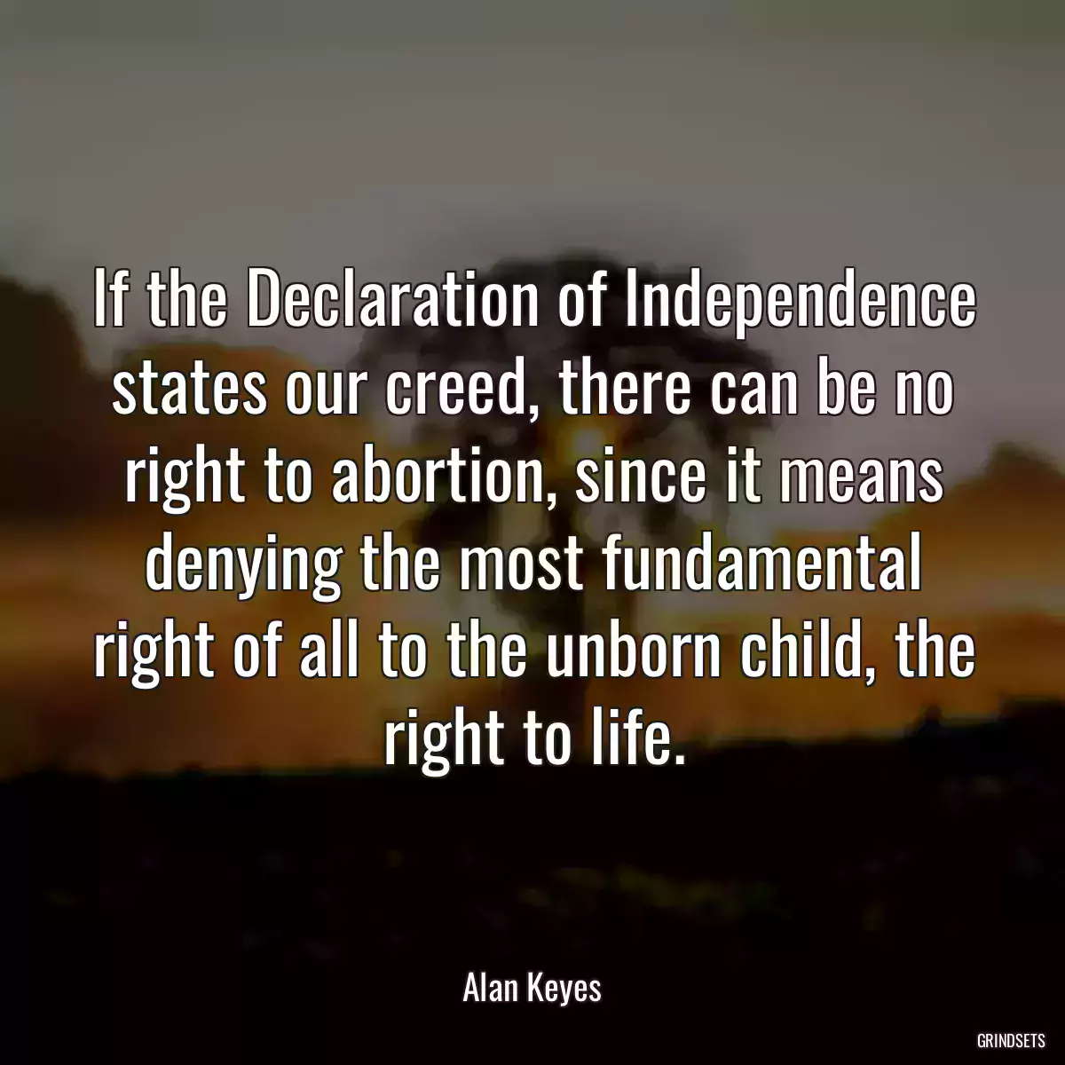 If the Declaration of Independence states our creed, there can be no right to abortion, since it means denying the most fundamental right of all to the unborn child, the right to life.