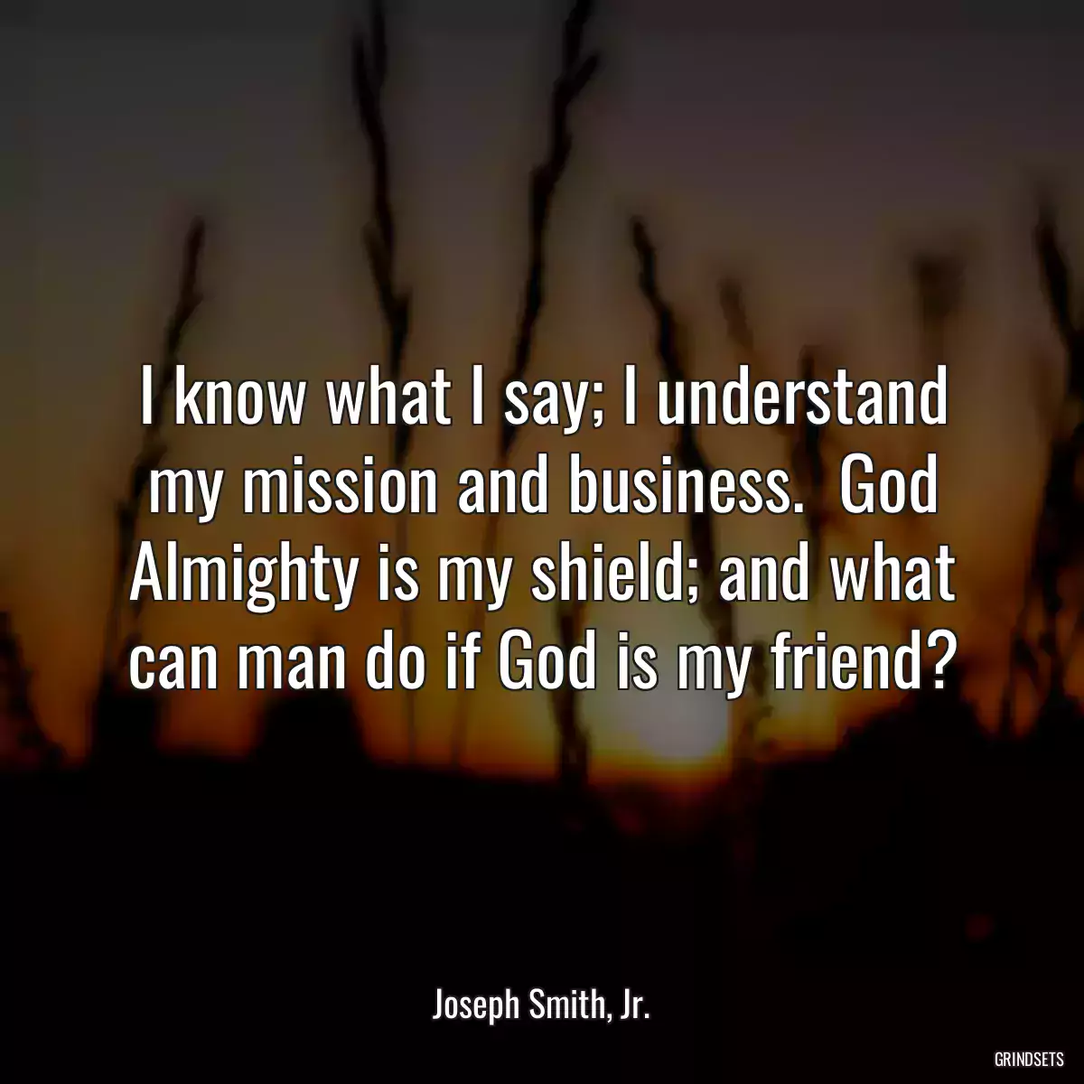 I know what I say; I understand my mission and business.  God Almighty is my shield; and what can man do if God is my friend?