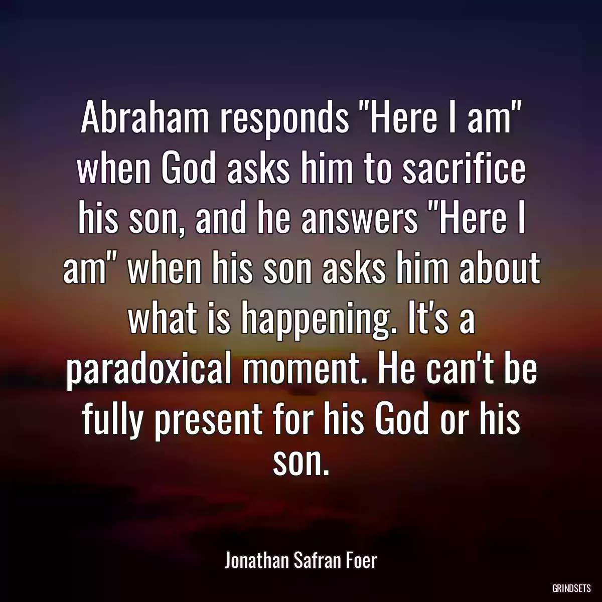 Abraham responds \