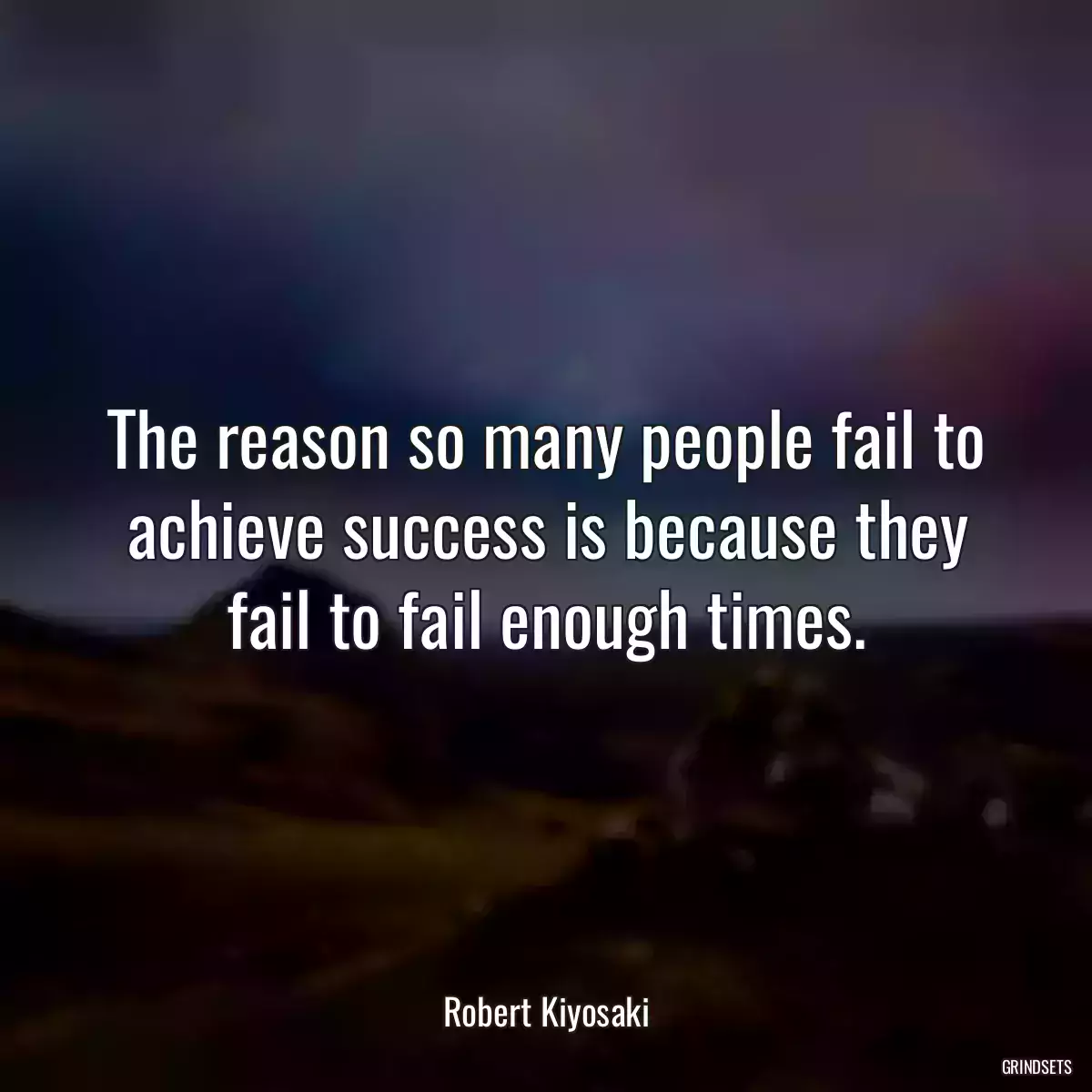 The reason so many people fail to achieve success is because they fail to fail enough times.