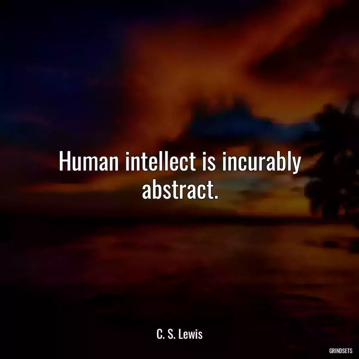 Human intellect is incurably abstract.